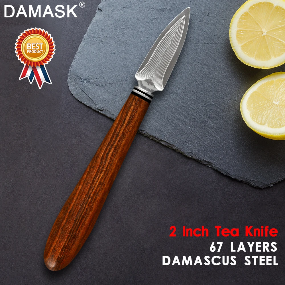 Damask палисандр 9Cr14 дамасский стальной нож для чайной церемонии Pu Er выделенная игла