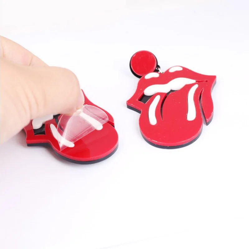 Euramerican Exaggerated Funny Red Lips Tongue Women Female Sexy Mouth Nightclub Hiphop Acrylic Drop Earrings Fashion Gift E18154 | Украшения