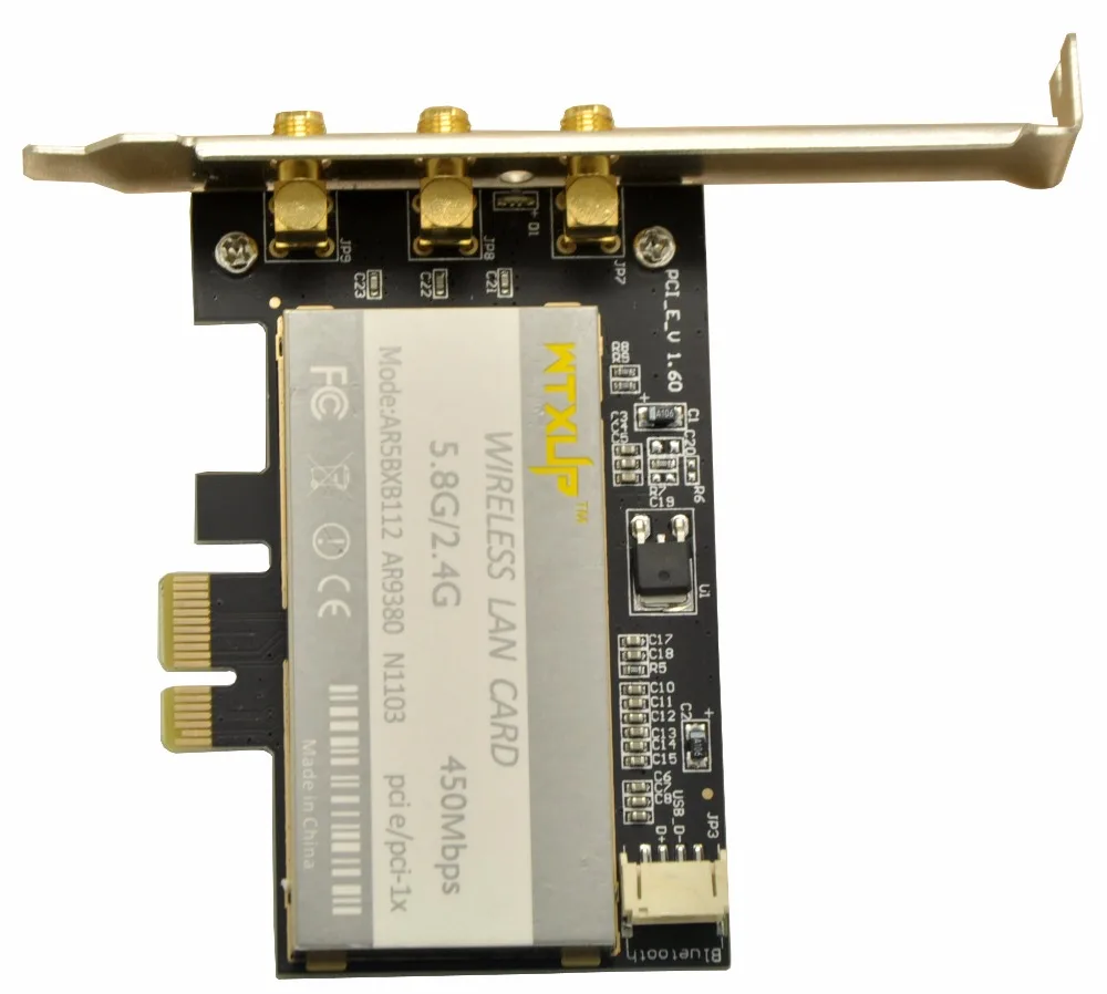 WTXUP for Atheros AR9380 AR5BXB12 802.11a/b/g/n 450Mbps PCI-E WiFi Adapter + 3 x 6dBi SMA Antenna MAC OS/Linux /Windows 8 10 | Компьютеры