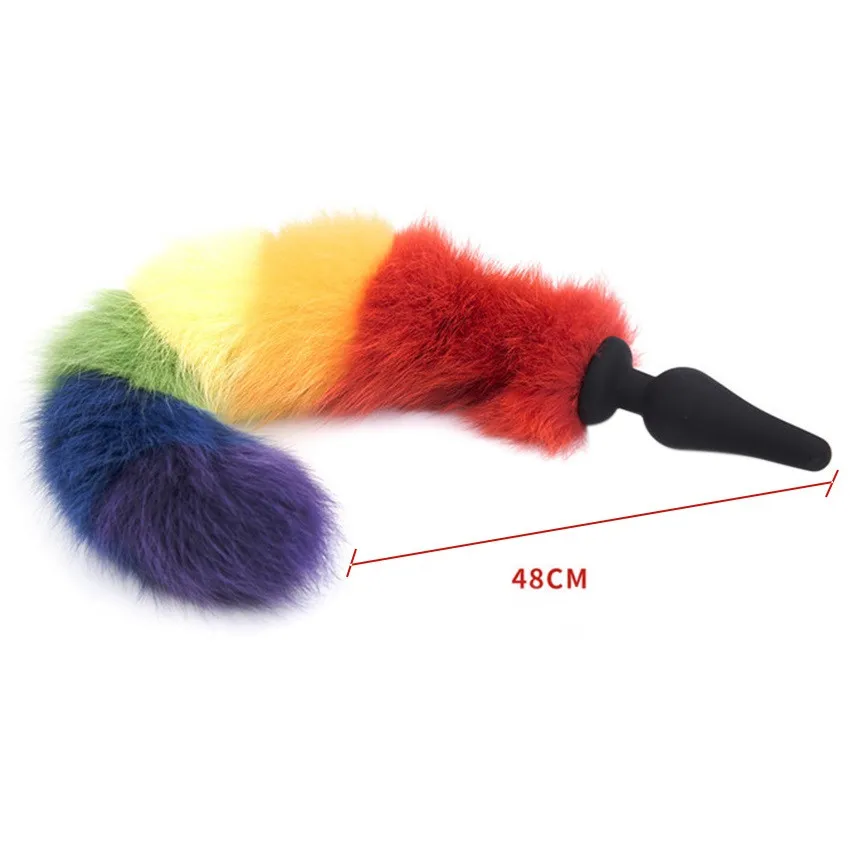 Tail Rainbow Color Fox Anal Plug Butt Silicone Or Metal Faux | Красота и здоровье