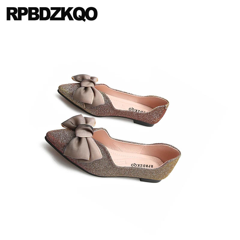 На осень и весну блестками пайетками для маленьких девочек Тонкие туфли с острым