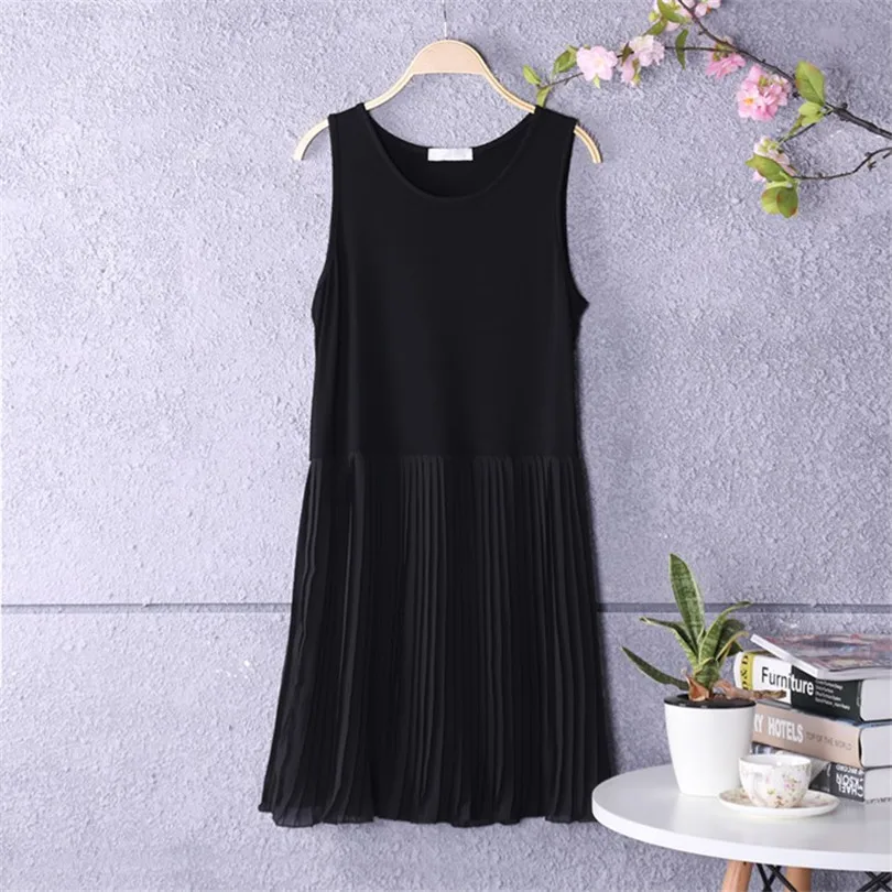 Платье женское Плиссированное шифоновое на бретелях спагетти|tank dress|spaghetti strap
