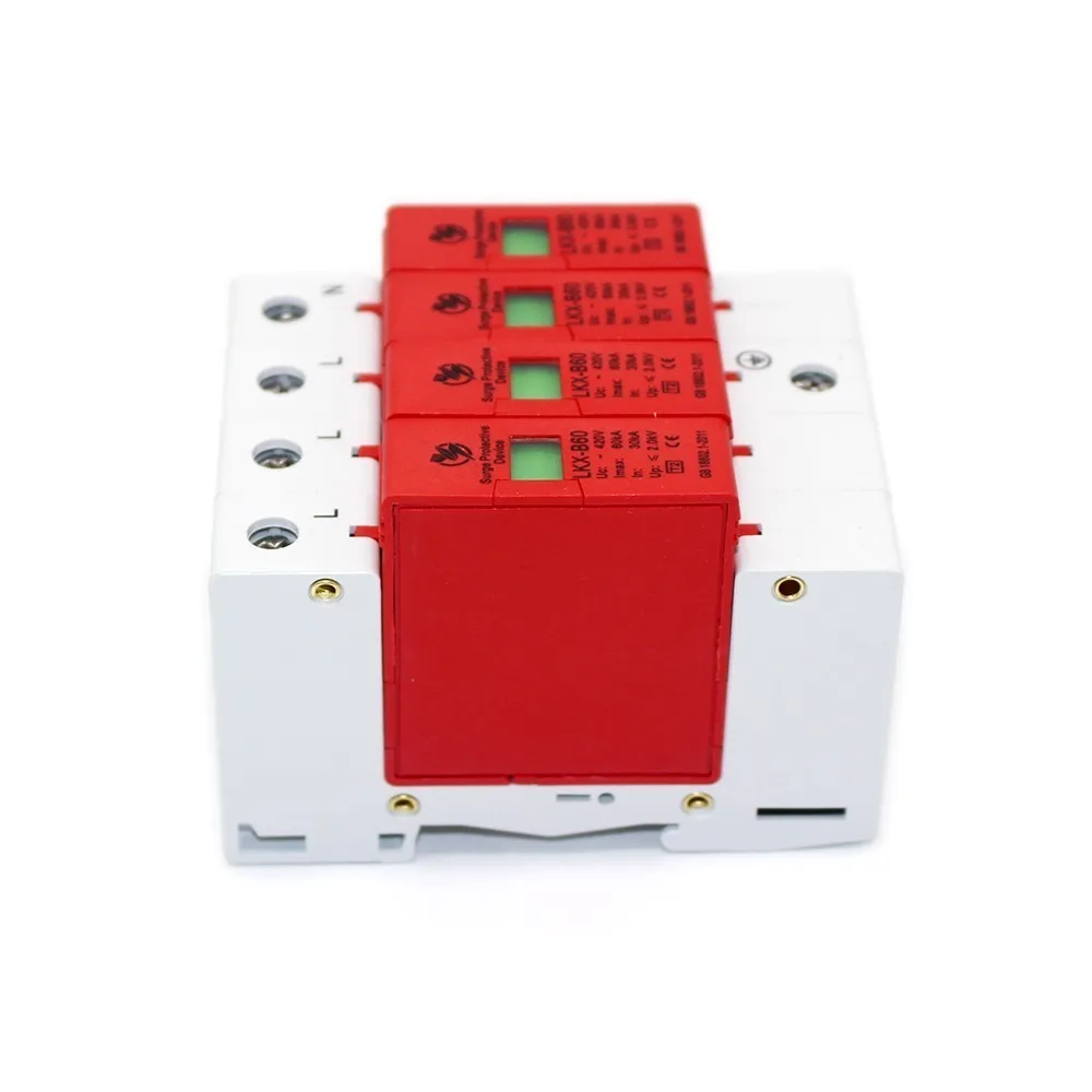 B60-4P 30KA ~ 60KA 275V AC SPD стабилизатор напряжения для дома защитное устройство защиты от