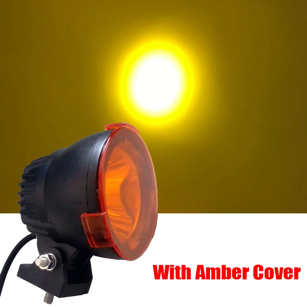 Amber Cover Круглый точечный луч ночные светильники 12 В 24 В Cannon 25 Вт светодиодные рабочие огни 4," дюймов новое видение вождения внедорожные огни X2pcs - Цвет: Amber Cover