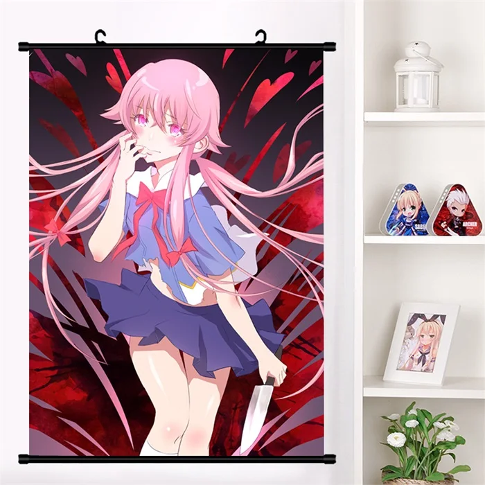 G Японское аниме Mirai Nikki Amano Yukiteru Gasai Yuno Настенная роспись плакат Настенные подвесные плакаты коллекция домашнего декора - Цвет: G