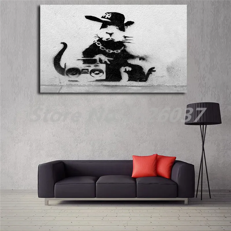 Граффити рэп крыса обои настенное Искусство Холст Плакаты печатные картины