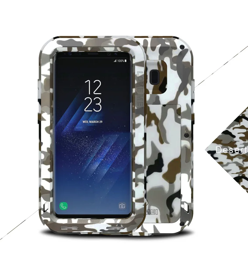 LOVE MEI Камуфляжный металлический защитный чехол для samsung Galaxy S8 противоударный водонепроницаемый для S8 Plus алюминиевый военный сверхпрочный чехол