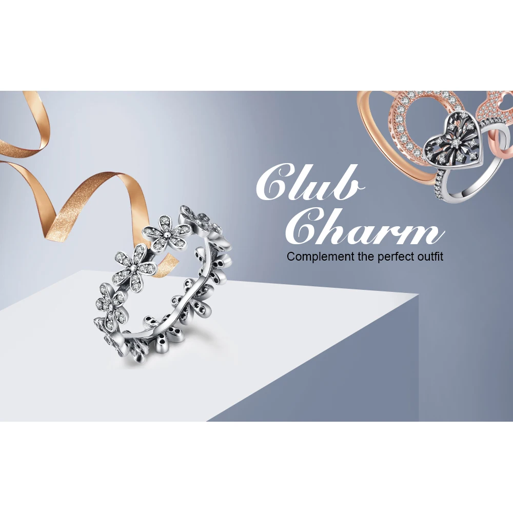 Jewelrypalace кольца из стерлингового серебра 925 группа цветок ромашки джунгли обруч