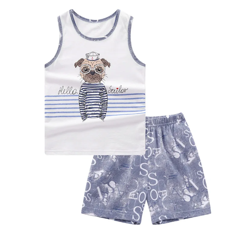 

2019 Summer Baby Girls Boys Clothing Set Cartoon Print Kids Vest + Pants Cotton Fashion Outfits