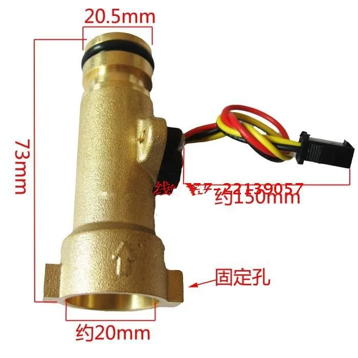

Fireplace Water Flow Sensor Meter Rate Heater Turbine Sensor Hall Flowmeter for Water heaters G1/2 0.3-10L/min 2.0MPa DC3-24V