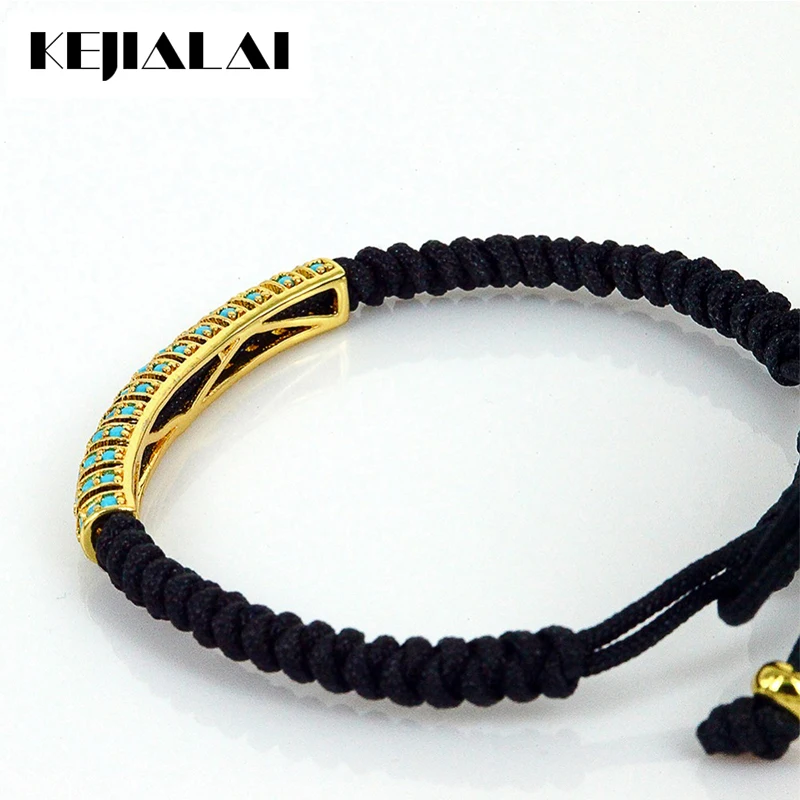 Модный браслет талисман синий CZ черный пистолет с покрытием Длинные трубки