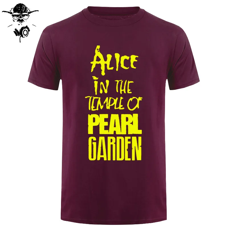 Футболка Alice In Chains, футболка, Алиса в храме жемчужного сада, Мужская модная футболка, летние мужские футболки, футболка с принтом - Цвет: maroon yellow