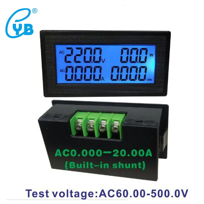 YB5140DM ЖК дисплей цифровой вольтметр Амперметр AC60 500V 20A 100A 200A измеритель напряжения