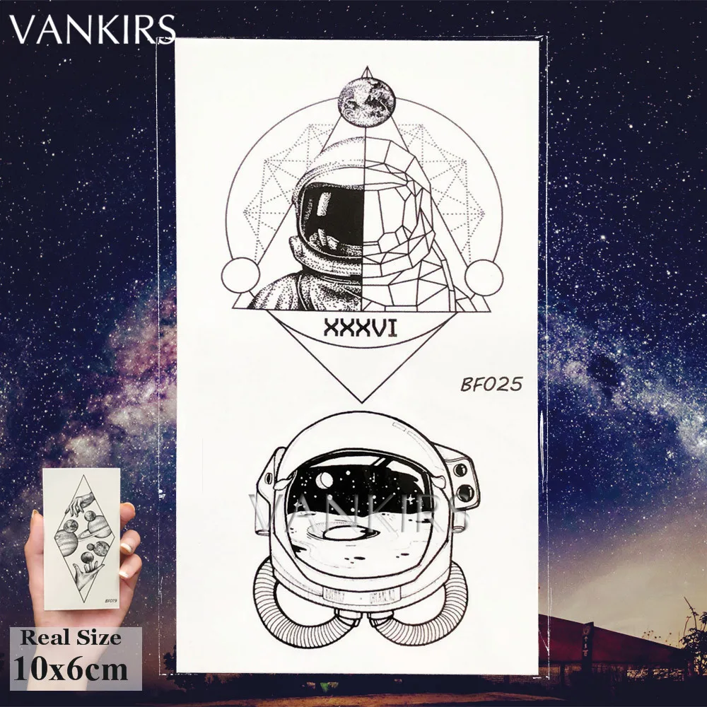 Искусственный мультяшный космический робот VANKIRS татуировки для детей детские