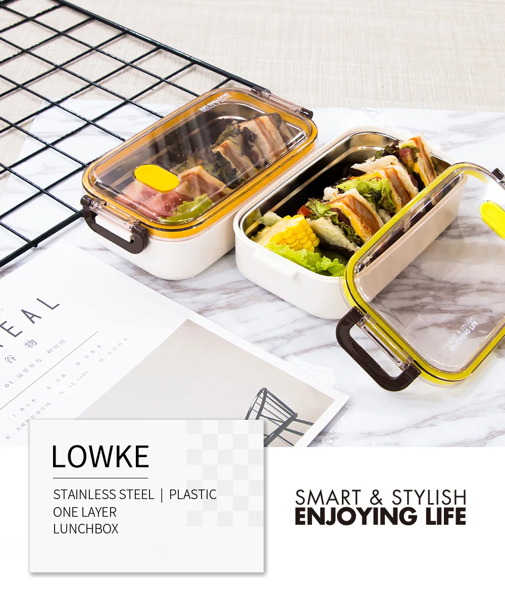 Портативный креативный Студенческая коробка для завтрака Bento Box пластиковый офисный автомобиль подходит для нагревания в микроволновке квадратный двухслойный контейнер для еды