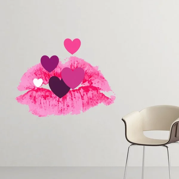 День Святого Валентина в форме губ на основе красочных сердец Иллюстрация шаблон