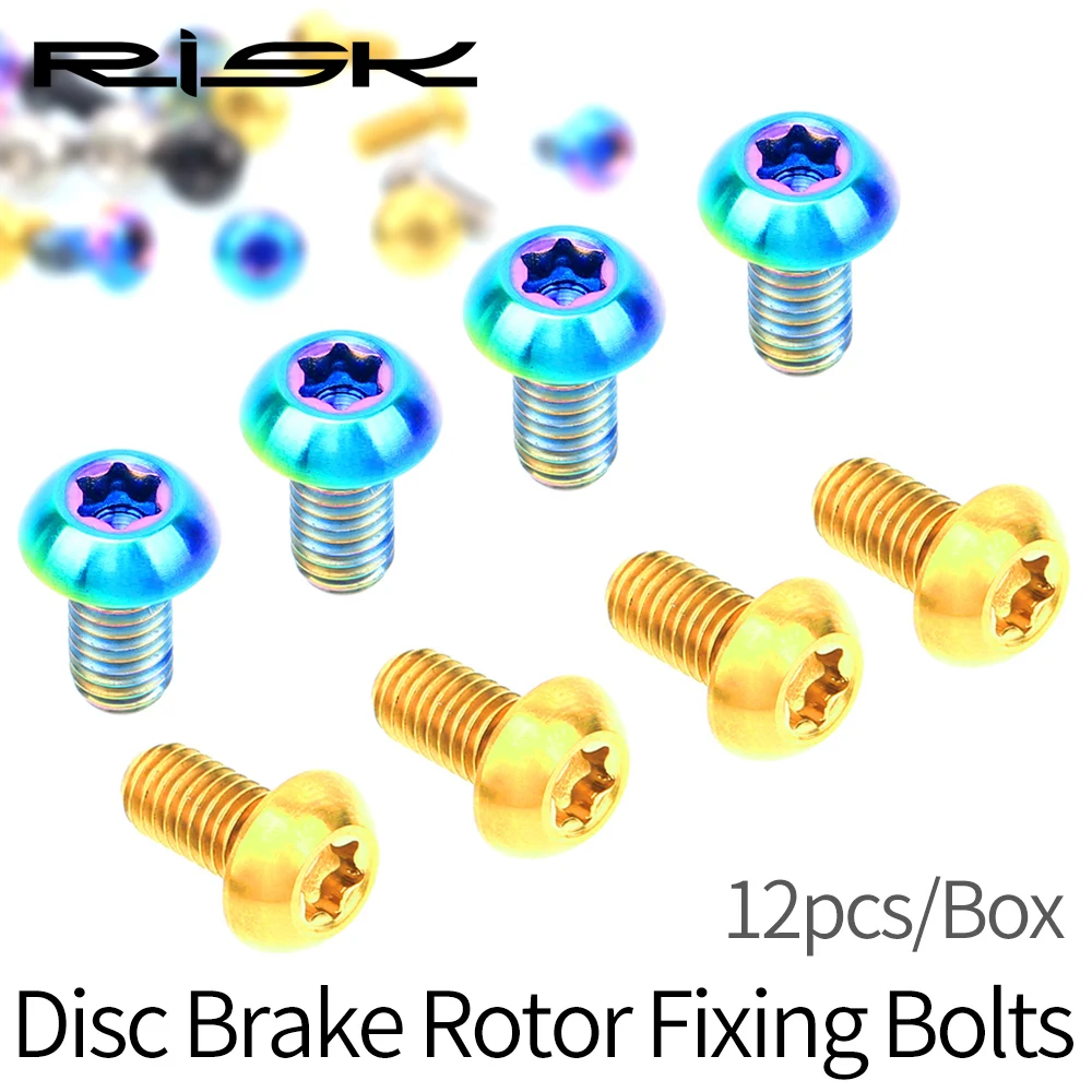 RISK 12 шт. болты ротора дискового тормоза M5x10mm T25 Torx детали для велосипеда из титана