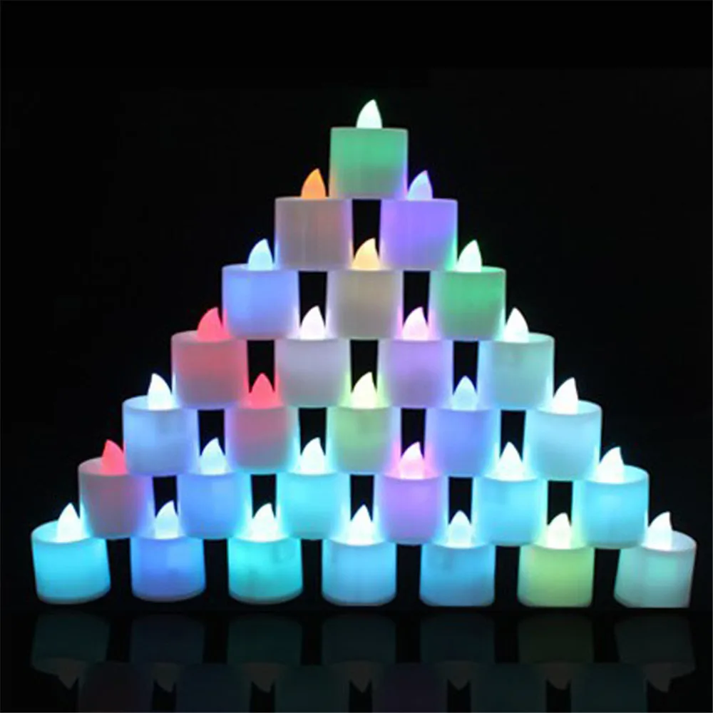 Electronic Candle Led Tea Light Battery Powered Lamp Simulation Flame Flashing Home Wedding Birthday Party Decoration Candles |