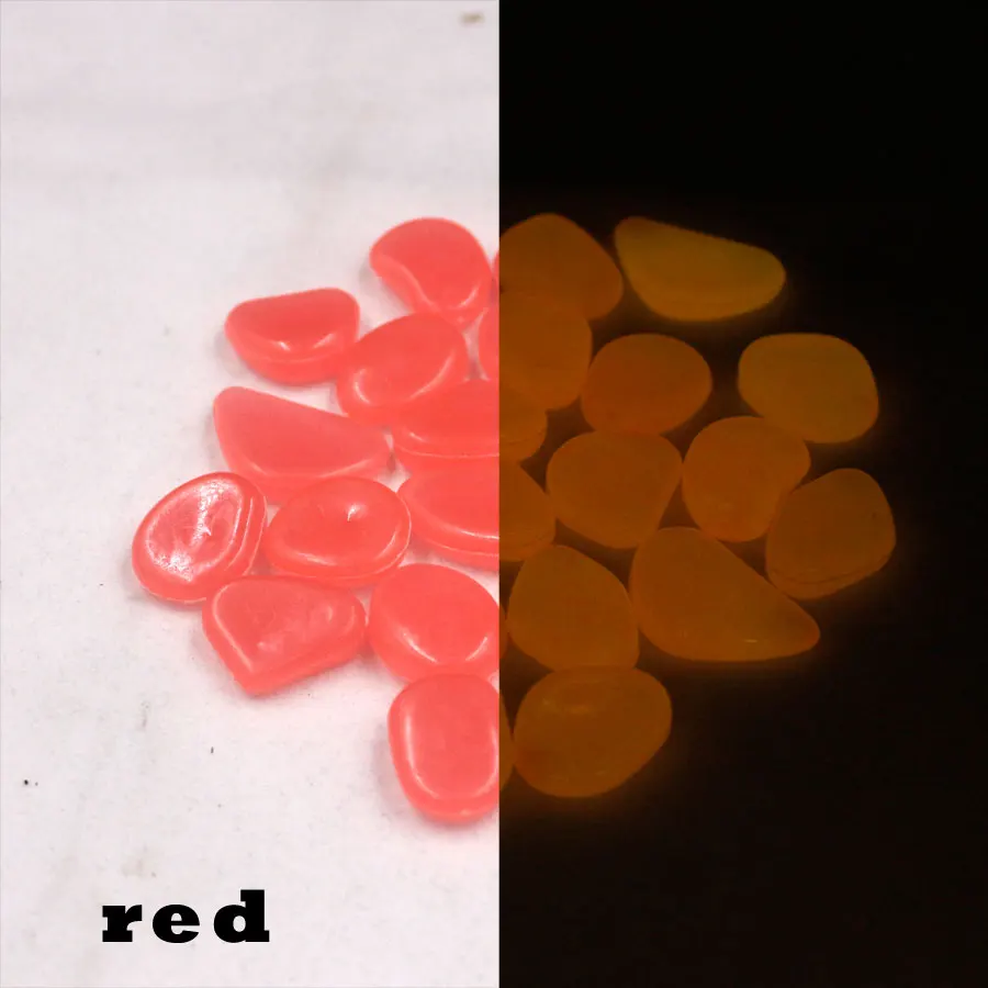 red 20,30, 50 шт, 100 шт аквариумные украшения камни светится в темноте светящиеся галечные камни для садового орнамента аквариума декоративные - Цвет: red