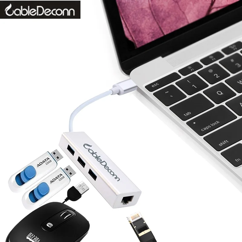 Thunderbolt 3 Ethernet RJ45 USB 0 концентратор usb3.1 Type-c USBc на порта Usb Gigabit LAN адаптер для Apple