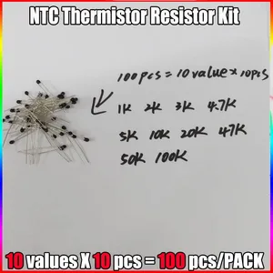 Комплект резисторов для термистора NTC 100 шт. = 10 значений * 10 шт., фотоэлемент 1K 2K 3K 4,7 K 5K 10K 20K 47K 50K 100K +-5% 3950B