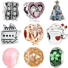 Роскошный эмалированный браслет в виде лягушки, совы, короны, звезд, мороженого, собаки, оригинальные браслеты Pandora для женщин, подарки сделай сам