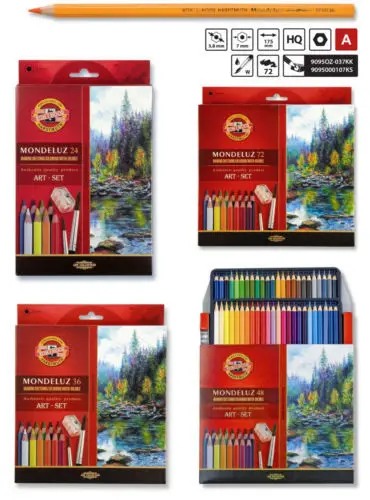 KOH I NOOR акварельные карандаши Mondeluz Aquarell 24 или 36 48 72 цвета|watercolor pencils|koh-i-noor mondeluzmondeluz