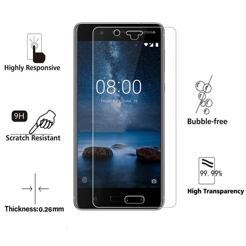 2.5D 0 26 мм 9 H Премиум Закаленное стекло для Nokia 8 протектор экрана упрочненная