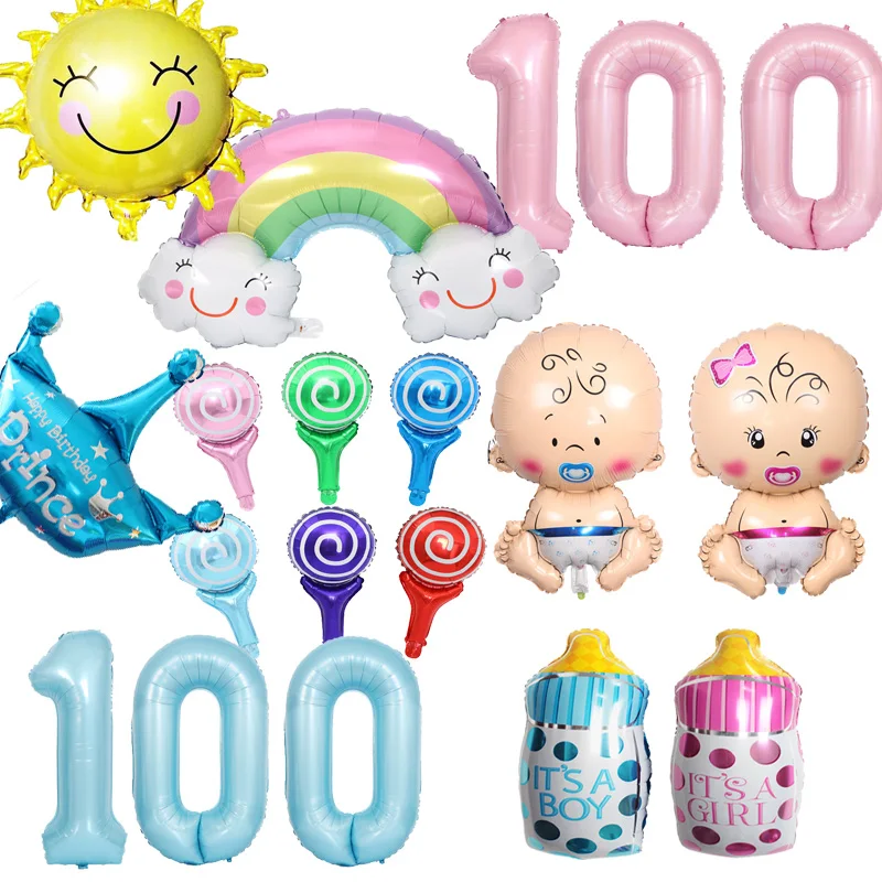 1 шт. Baby Shower Happy вечеринка в честь Дня Рождения Детские алюминиевый гелиевый