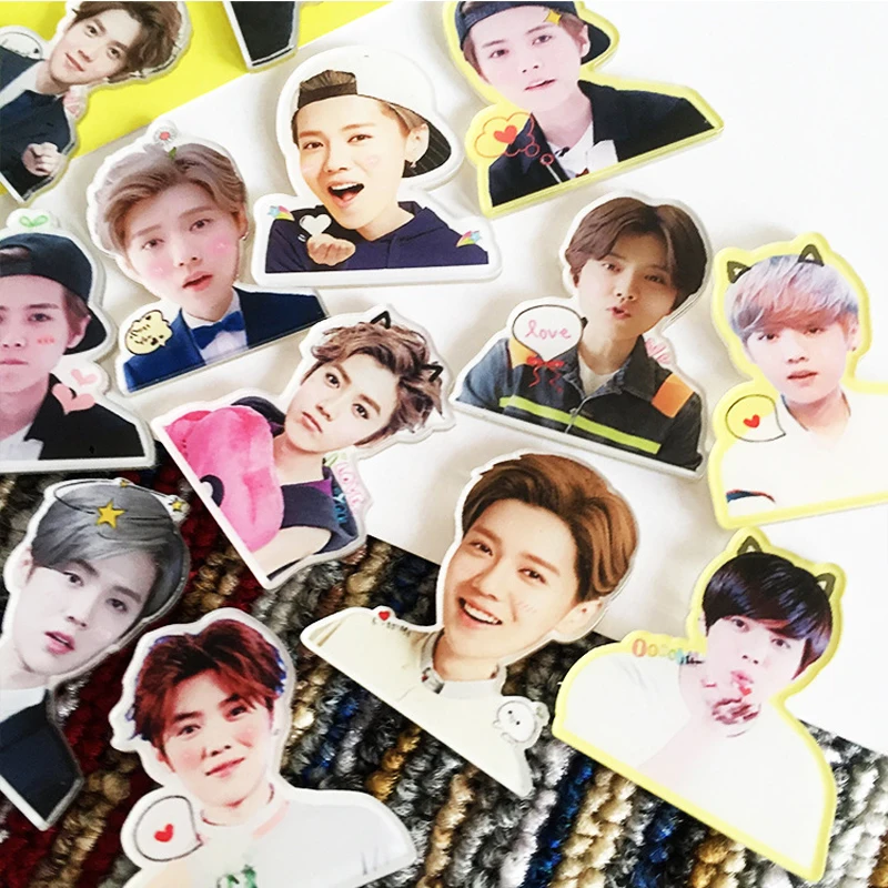 Акриловые Броши с героями мультфильмов 1 шт. певица EXO Luhan актер брошь на рюкзак