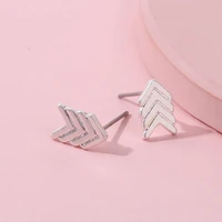 zwpon 2020 new mini antique gold chevron stud earrings for women fashion vintage arrow earrings jewelry wholesale