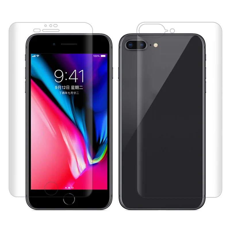 Прозрачная защитная пленка для экрана IPhone 7plus передняя и задняя мягкая из ПЭТ