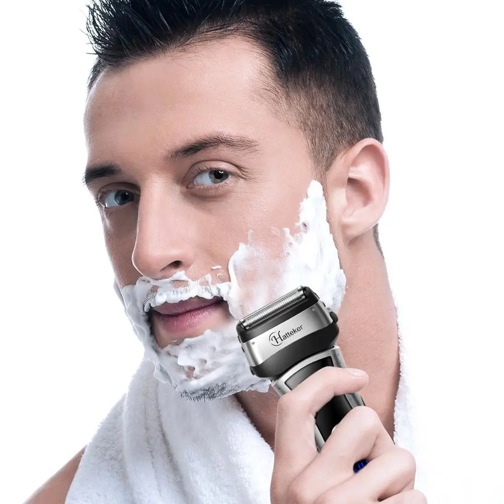

HATTEKER Electric Shaver Hot Sale Beard Shaver for Men Rechargeable Travel Electric Razor Waterproof Shaving Machine