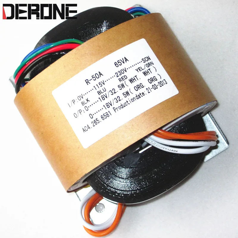 65 Вт/65ва двойной трансформатор мощности 18 в R для усилитель предусилитель dac 115 В/230