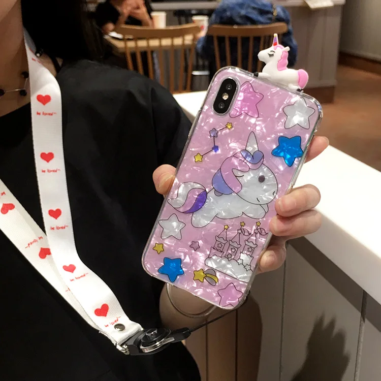 Милый чехол для телефона SAM S10 plus с 3D рисунком единорога Samsung Galaxy S10/S10e/S9 plus/S9/S8