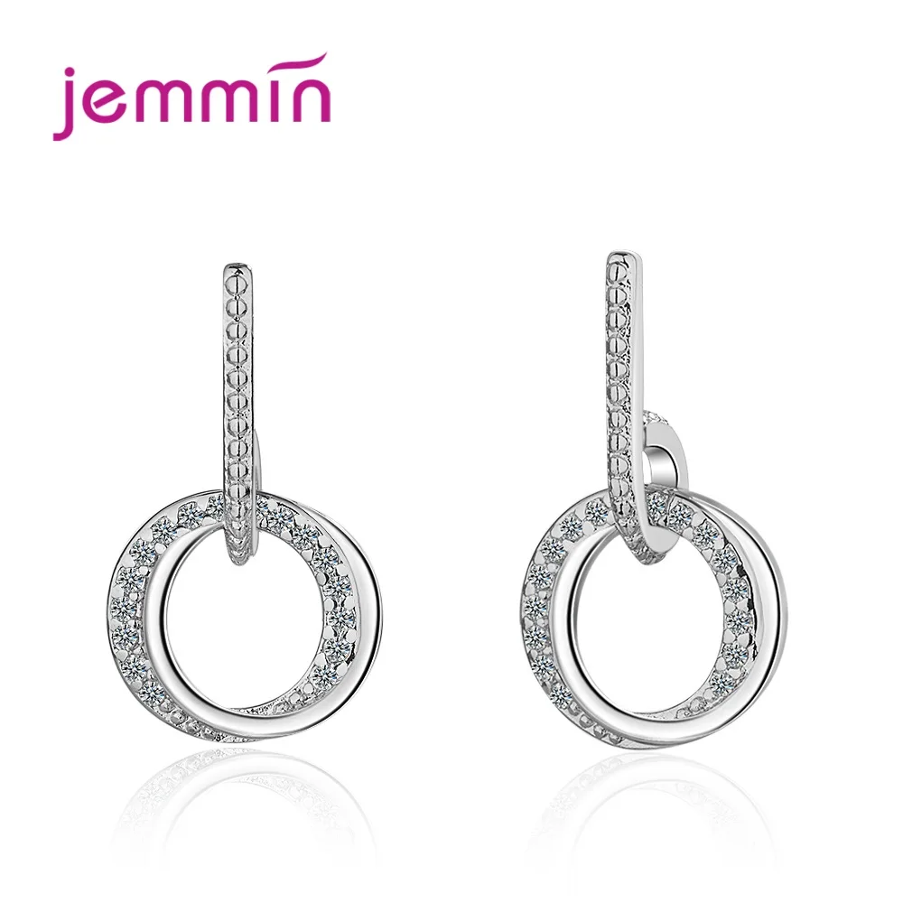 

Fashion Statement Cubic Zircon Stud Earrings Metal 925 Sterling Silver Round Design Earrings For Women Modern Boho Jewelry Gift