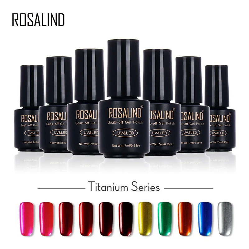 ROSALIND отмачиваемый Гель лак металлический зеркальный эффект гель для ногтей