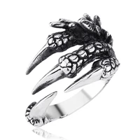 retro dragon claw ring men stainless steel adjustable rings punk mens jewelry accessories cool mens ring party gift