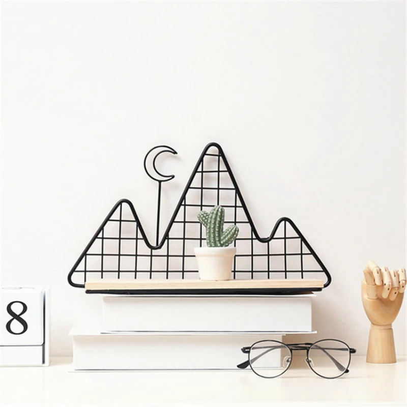 

Wrought Iron Grid Shelf Multi-function Storage Consolidation Shelf Simple Home Wall Shelf Metal Shelf 35*12*19.8CM