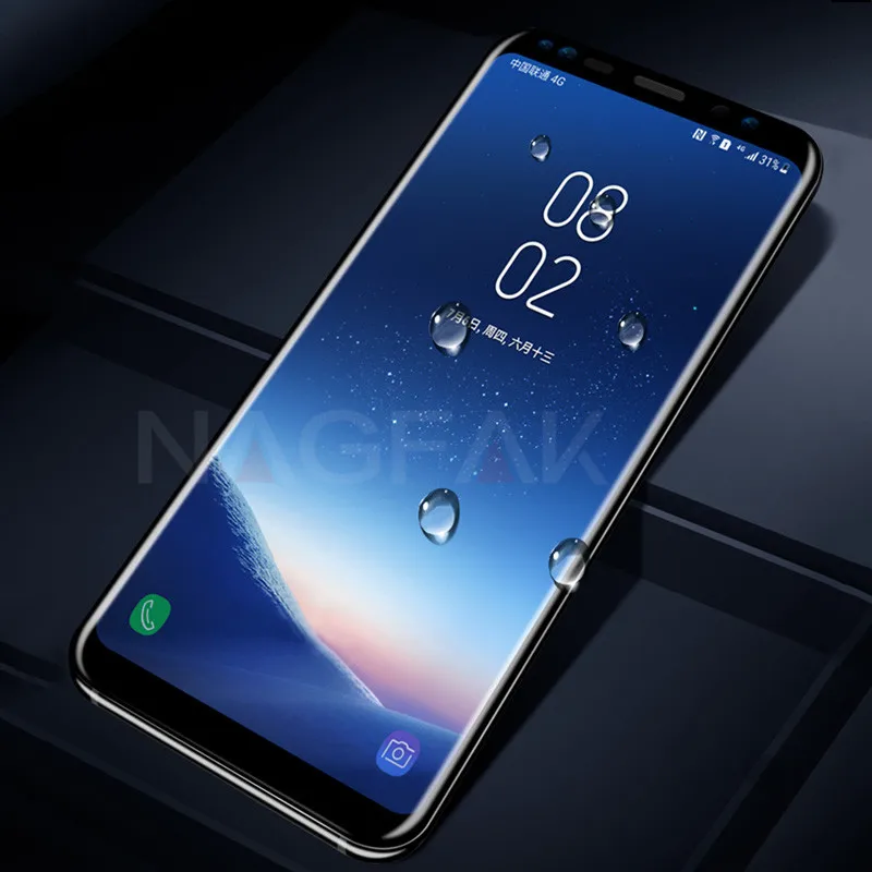 NAGFAK 5D закругленные края полное покрытие экрана протектор для samsung Galaxy S9 S8 Plus Note 8