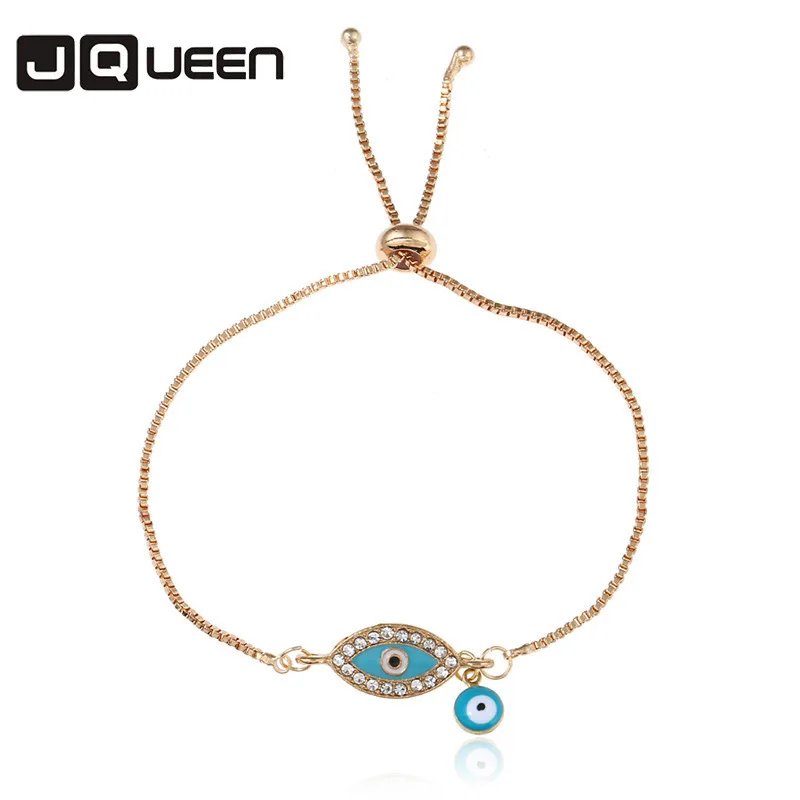 2018 New Fashion Crystal Oil Dripping Blue Eye Charm Bracelet Women Jewelry Alloy Chain Accessories | Украшения и аксессуары