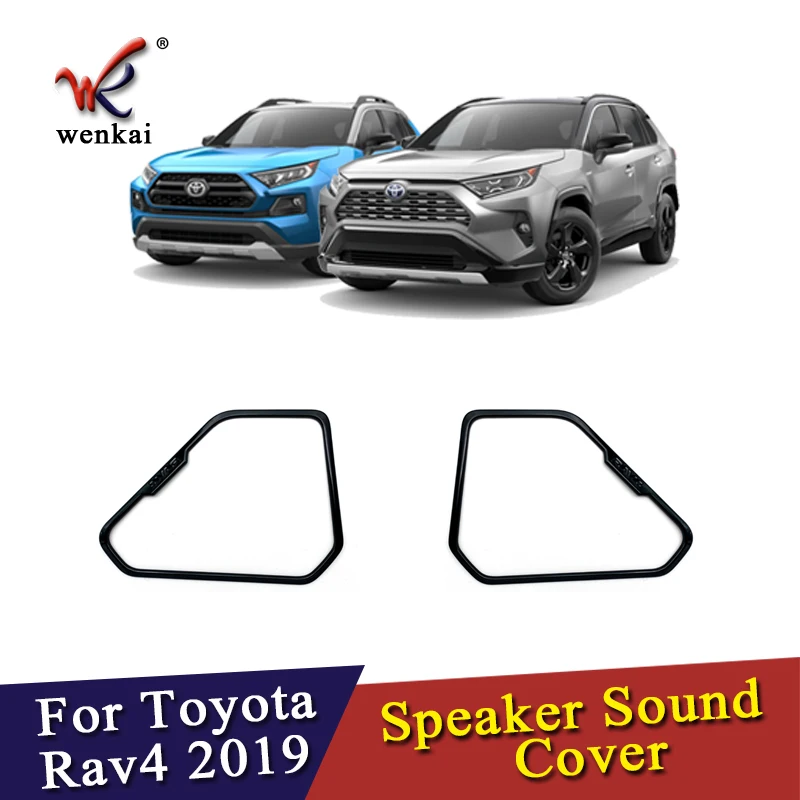 Подходит для Toyota Rav4 2019 2020 ABS Piano Black 2 шт./компл. Внутренняя дверь динамик Звуковая