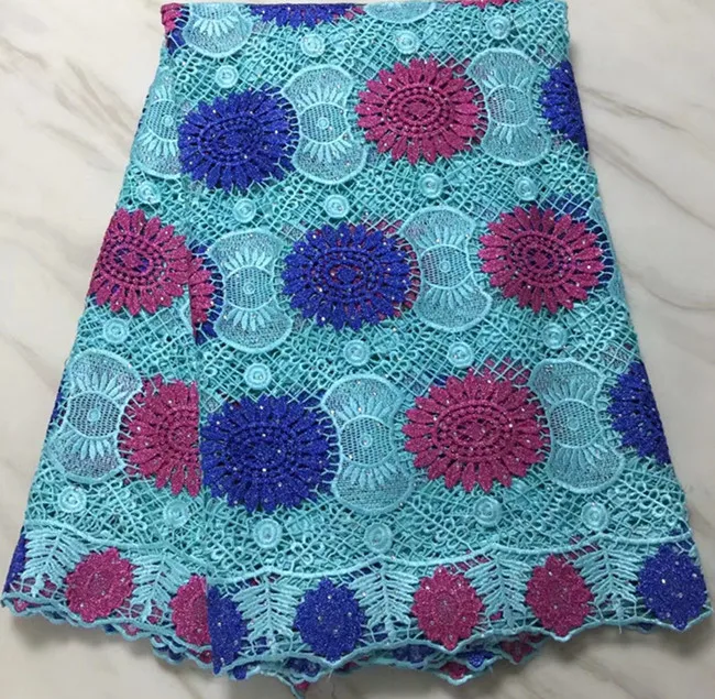 Популярная африканская кружевная ткань с камнем для свадьбы 5 ярдов нигерийская