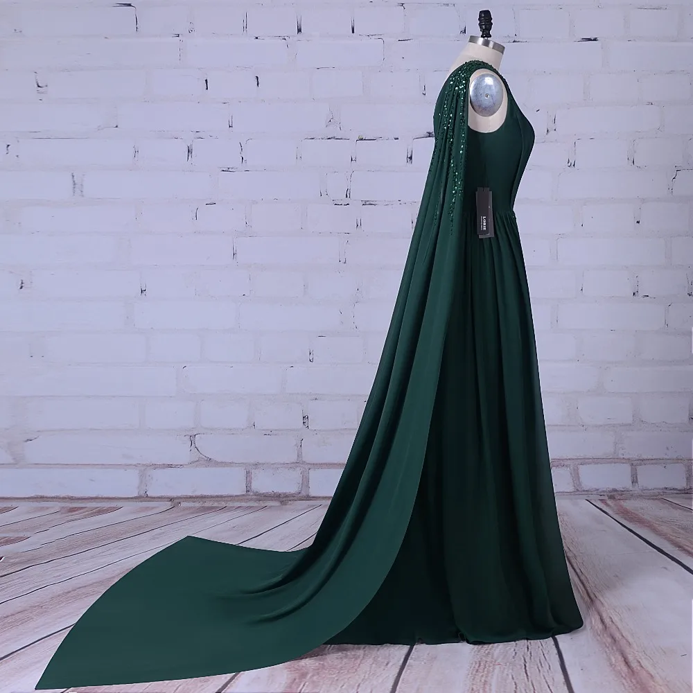 Длинные Выпускные платья шифон Бирюзовый Вечерние Бусины и блестками длиной до