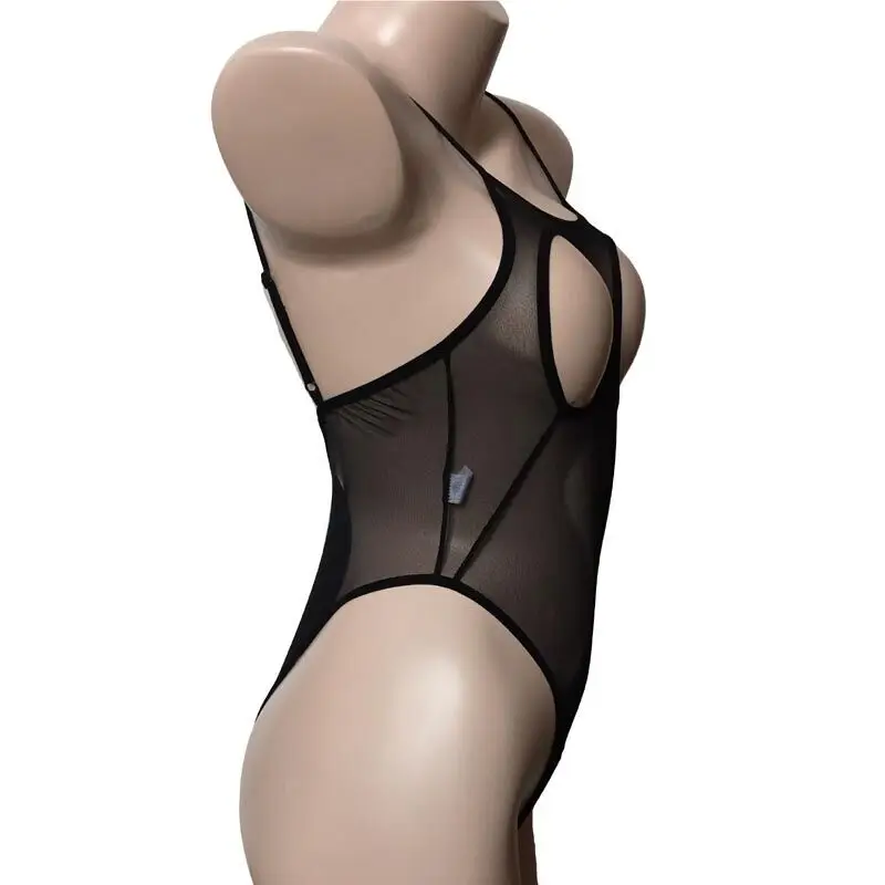 Сексуальный слитный купальник из прозрачной сетки без чашек с вырезом