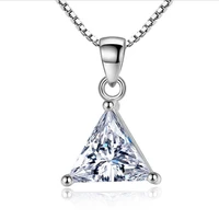 trendy crystal triangle female pendants necklace jewelry fashion women silver plated necklace lady accessories girl