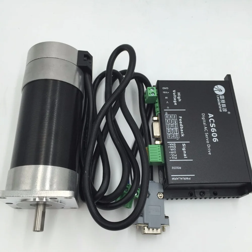 Leadshine 90 Вт DC бесщеточный 36В Серводвигатель комплект BLM57090 1000 + ACS606 57 мм 4000ppr для ЧПУ