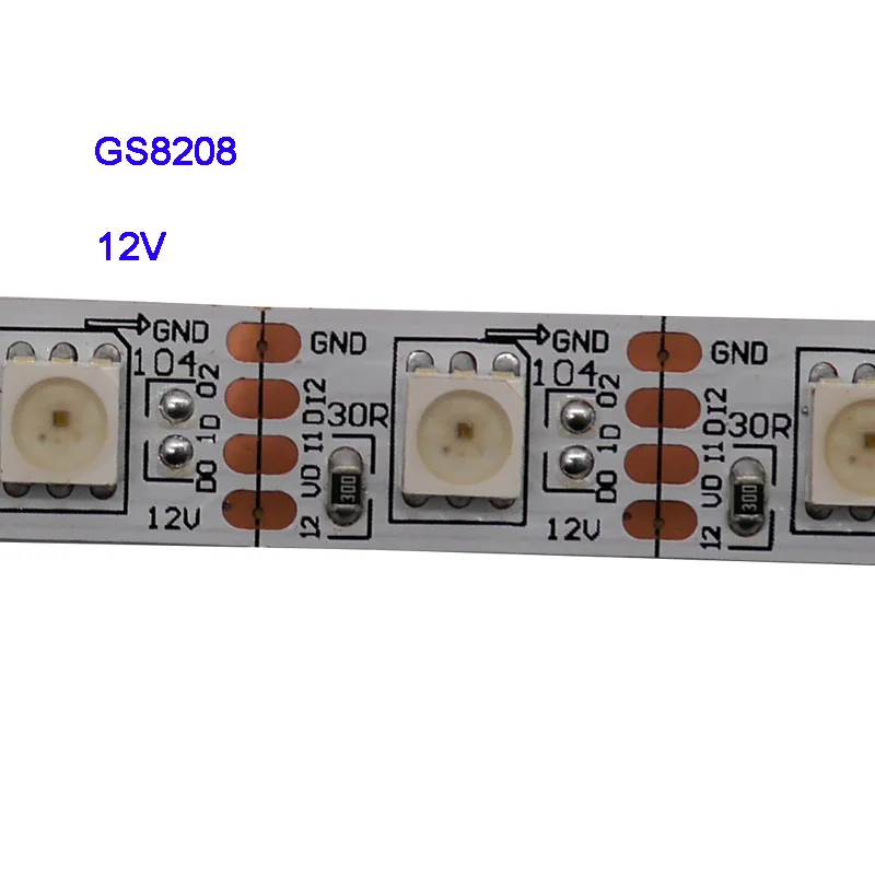 1 м/3 м/5 м GS8208 RGB Светодиодная лента 30/60/144 пикселей/светодиодов/м обновленные WS2811