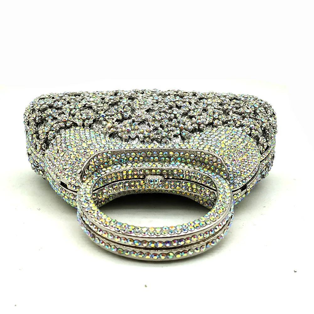 Boutique De FGG, золотой вечерний минодьер, женский клатч с кристаллами, сумочка с верхней ручкой, металлический бриллиант, свадебная сумка, вечерние сумочки для коктейлей