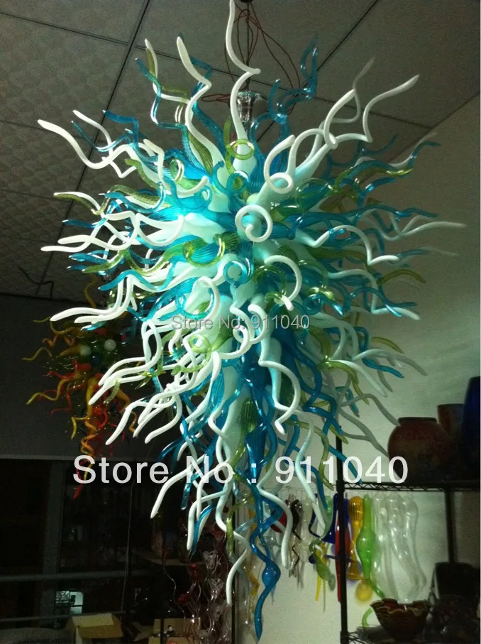 

Green White Blue - Free Shipping 100% Hand Blown Hallway Chandeliers